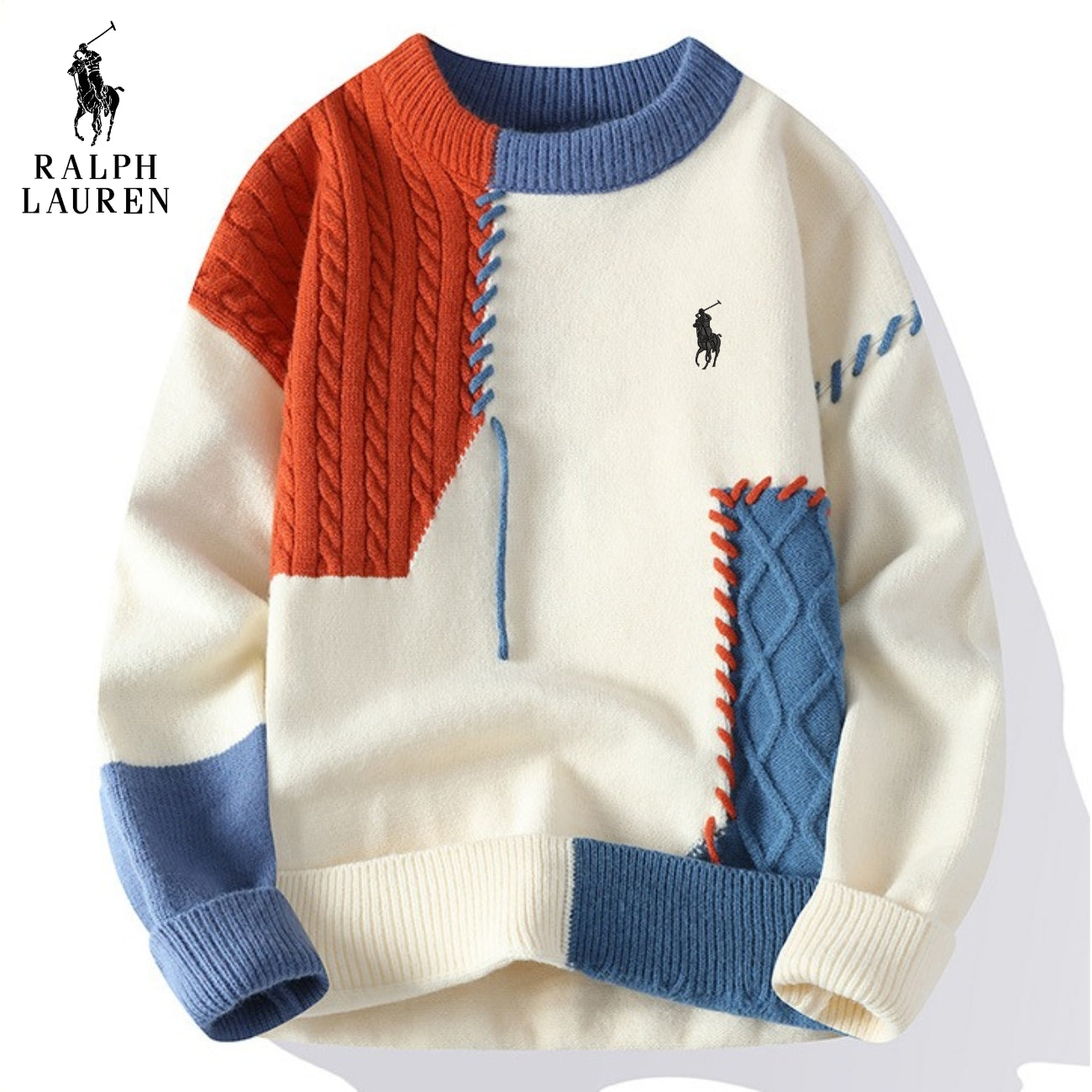 RL® Casual Patchwork Sweater - CLEARANCE PRICE