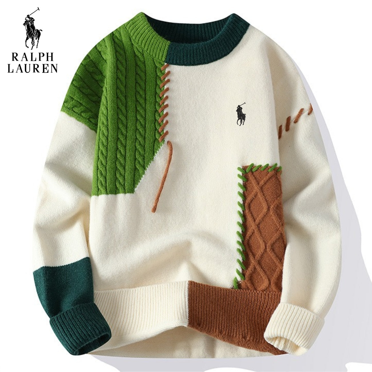RL® Casual Patchwork Sweater - CLEARANCE PRICE
