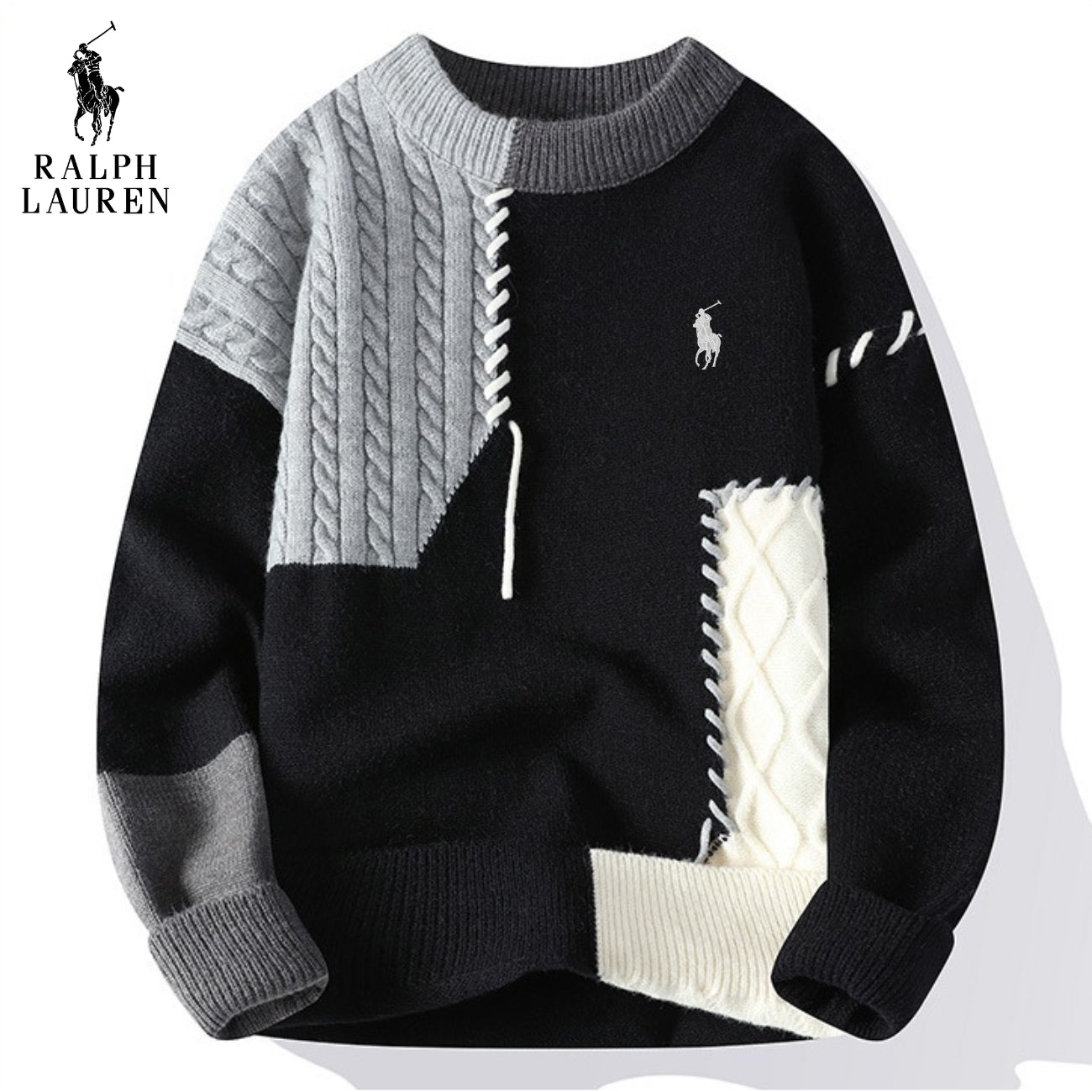 RL® Casual Patchwork Sweater - CLEARANCE PRICE