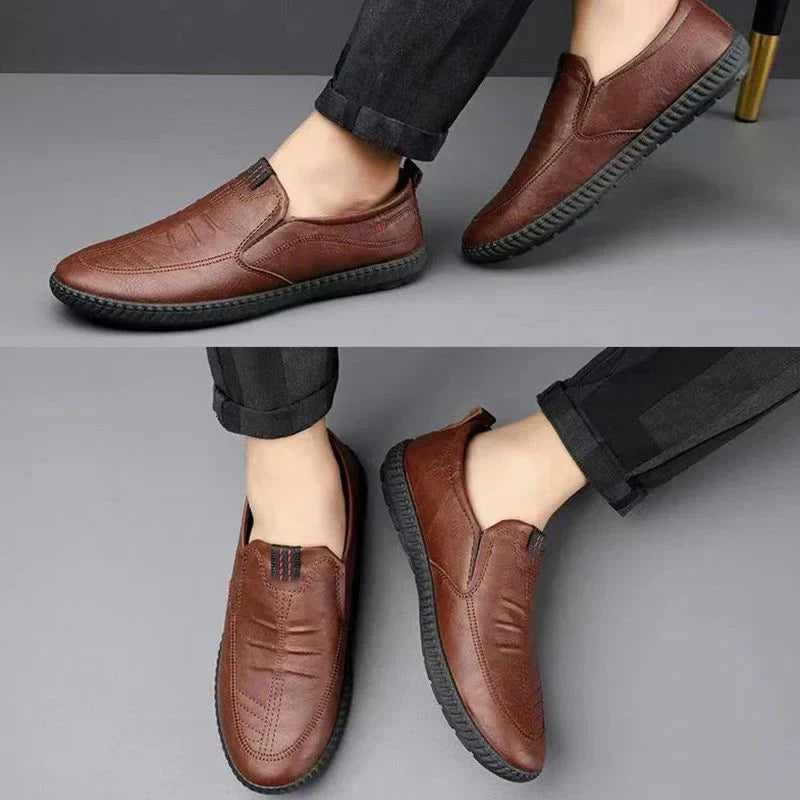 Leather Slip-On Moccasins for Men