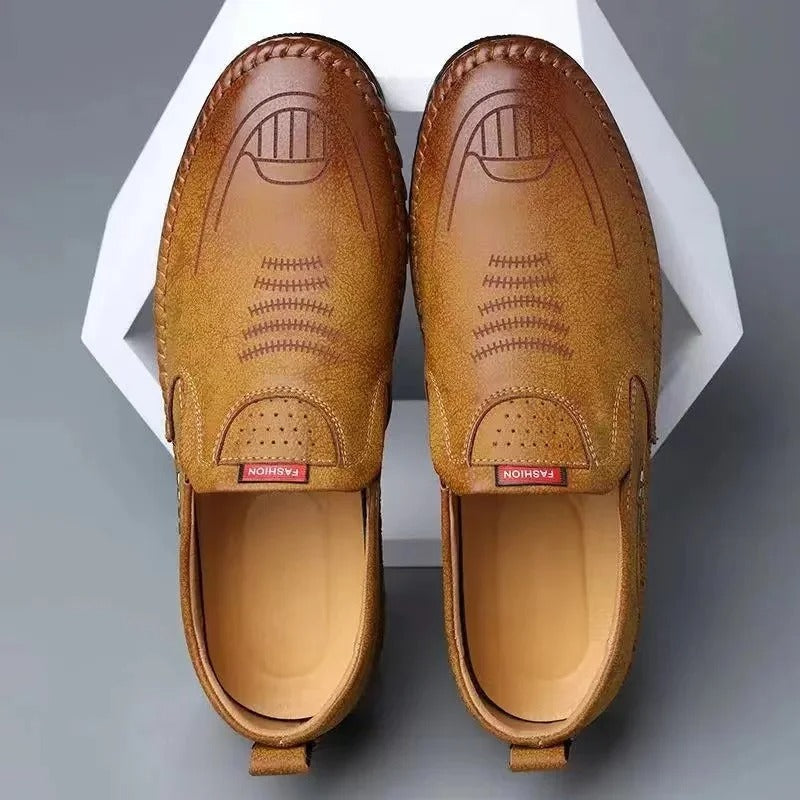 Leather Slip-On Moccasins for Men