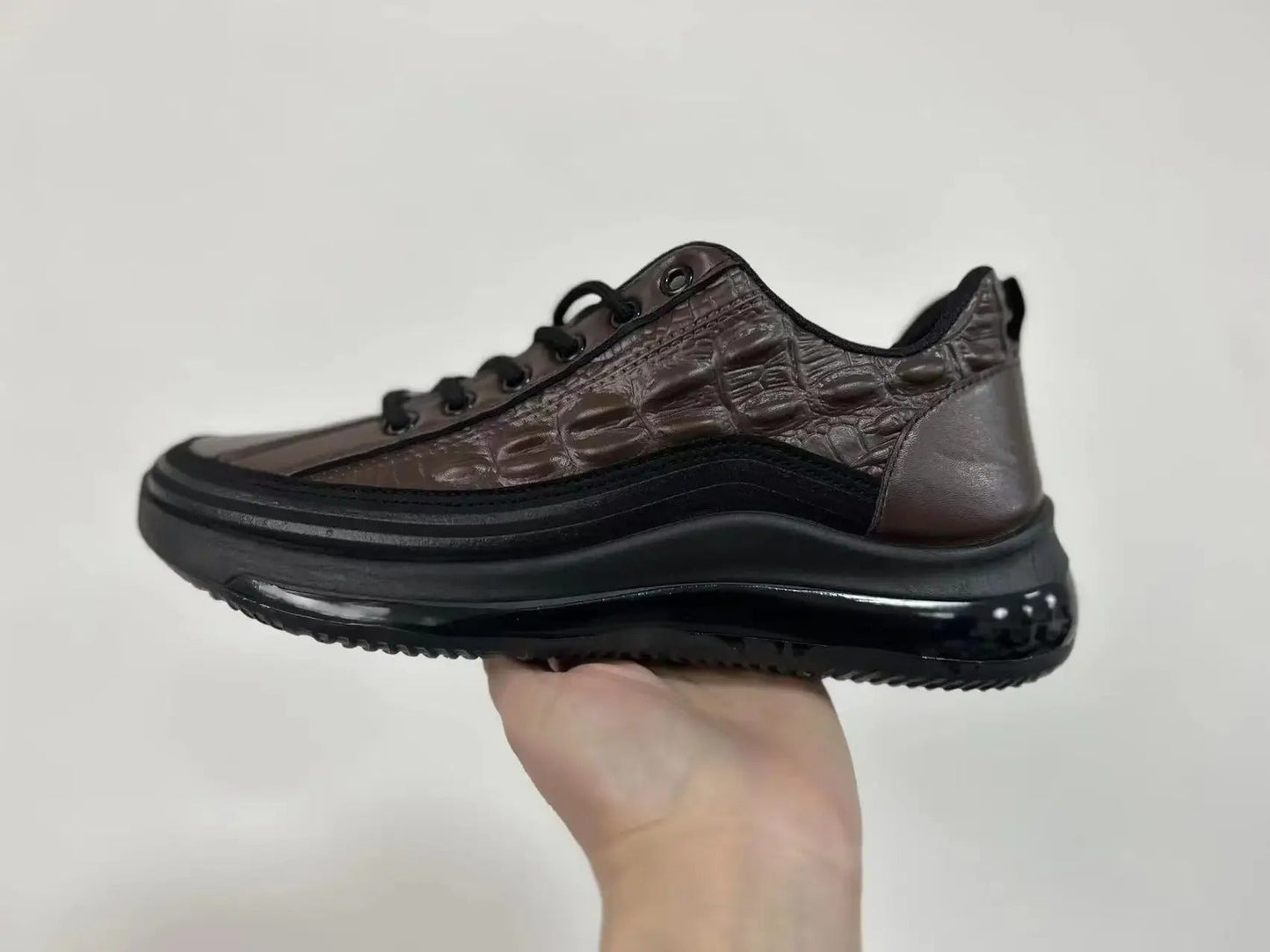 Italian Crocodile Print Air Cushion Casual Shoes for Men